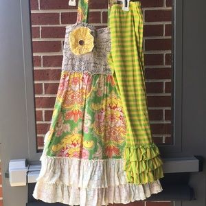 EUC Mustard Pie top and pants set. Sz 10